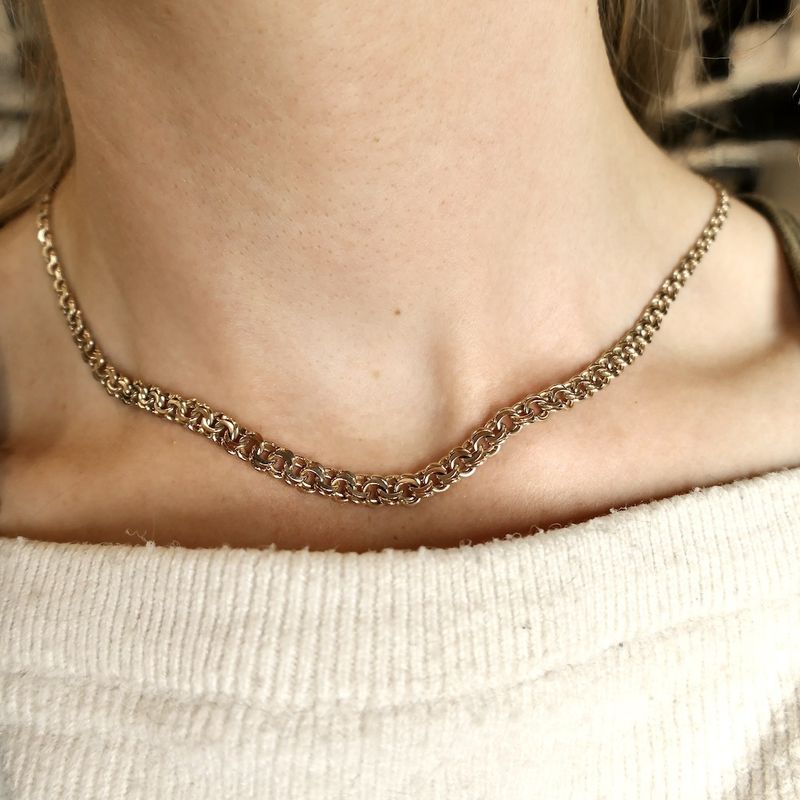 Image 7 of 8 carat rose-colored Prince of Wales link necklace