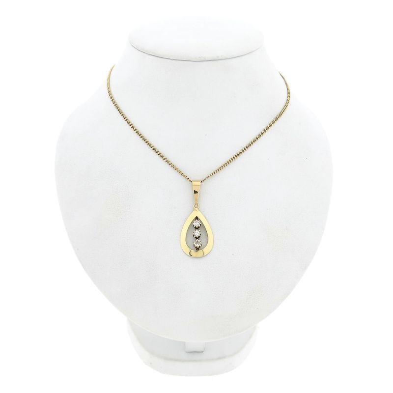 Afbeelding 4 van Gouden hanger met diamanten; 0,30 ct.