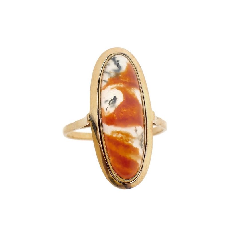 Image 3 of Gold ring with moss agate | Vintage