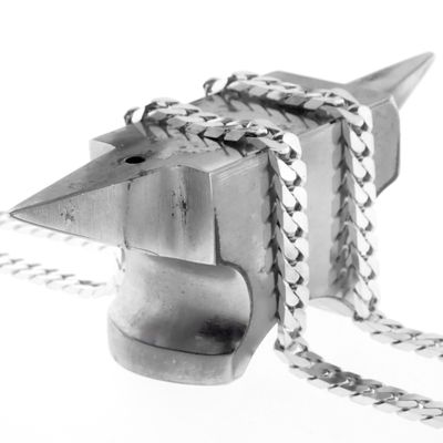 Image 2 of Silver flat gourmet link chain | 50 cm