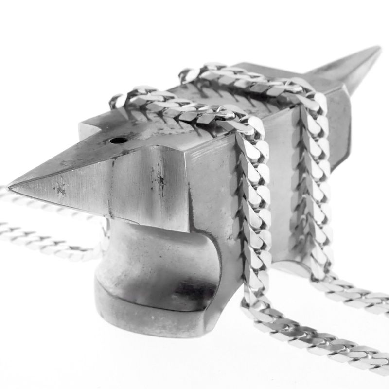 Image 2 of Silver flat gourmet link chain | 50 cm