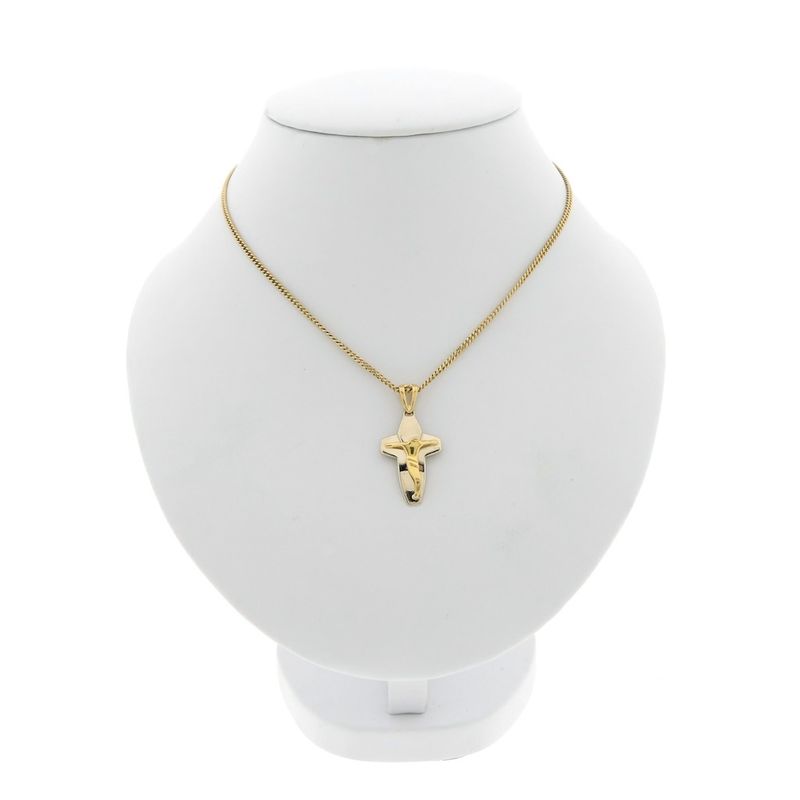 Image 6 of Two-tone gold pendant of a cross with corpus