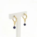 Image 3 of Gold earrings with lapis lazuli