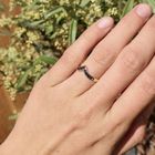 Image 4 of Gold V-shaped ring with ruby ​​and sapphire