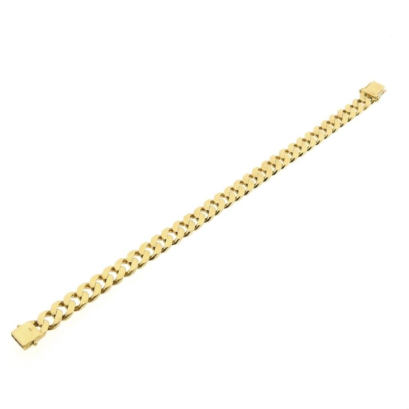 Image 7 of 18K gold flat gourmet link bracelet | 22 cm