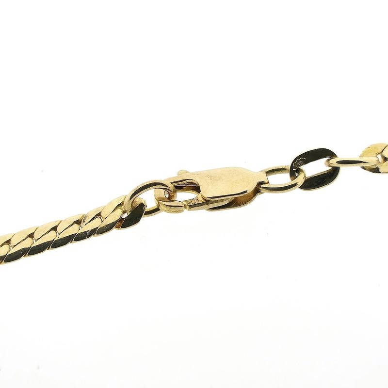 Image 5 of Two-tone gold necklace with a fixed pendant and diamond; 0.17 ct. | 45.5 cm | Le Chic