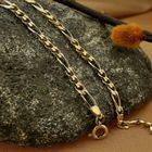 Image 2 of Two-tone gold Figaro link bracelet; 20 cm