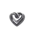 Image 1 of Pandora Moments charm; Silver; Sparkling Entwined Hearts