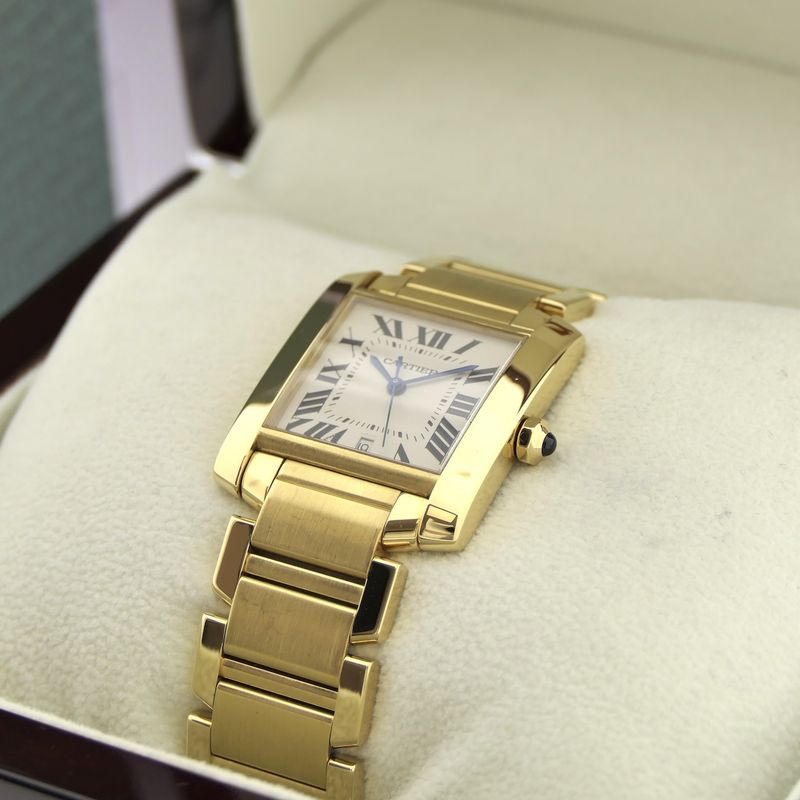 Image 16 of Cartier Tank Française 'Large' 1840; Automatic 18k gold watch