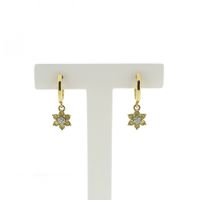 Gold earrings with peridot and diamond | 0.04 ct.