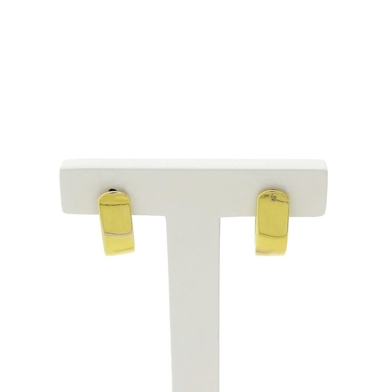 Image 1 of 9 carat semi-circular earrings with zirconia