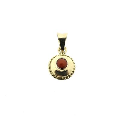 Image 1 of Antique gold pendant with blood coral