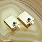 Image 4 of Gold cufflinks with Lapis lazuli stones
