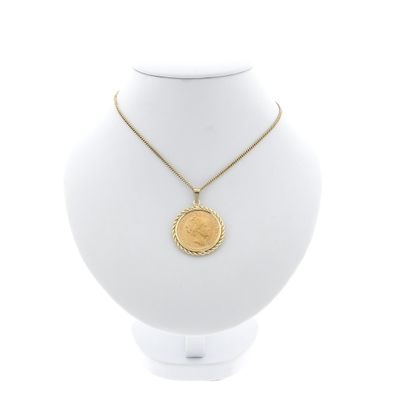Image 2 of Gold pendant of 10 guilder coin Queen Wilhelmina 1932