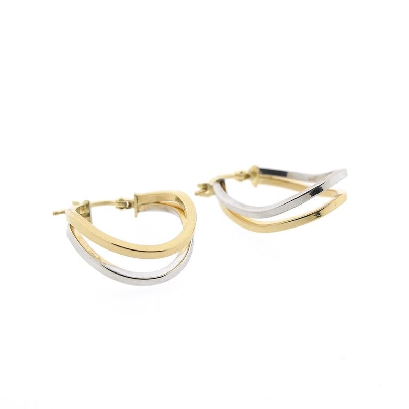 Image 5 of Two-tone gold hoop earrings | Ø 20 mm