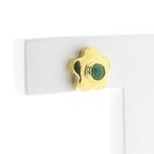 Image 4 of 18 ct. Gold floral stud earrings with jade