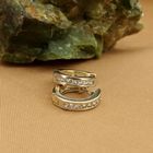 Image 10 of Two-tone gold hoop earrings with zirconia; Ø 15.1 mm