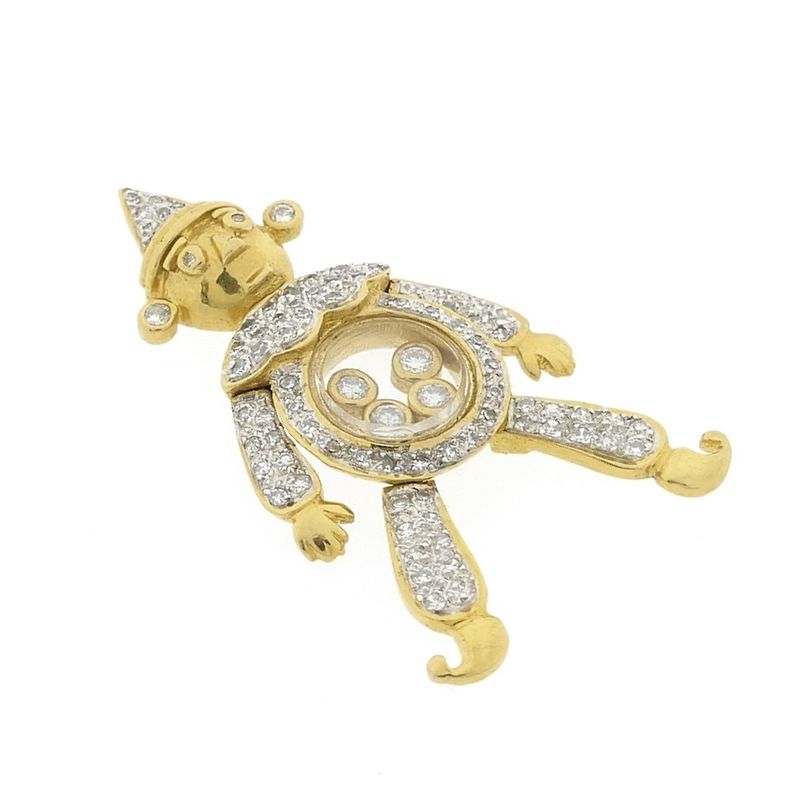 Image 6 of 18K Gold Happy Clown Pendant with 0.50 ct. Diamond