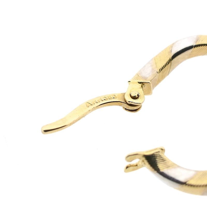 Image 6 of Bicolor Gold Earrings; Ø 19.5 mm