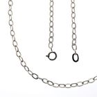 Image 1 of Silver ribbed anchor link chain | 70 cm