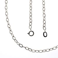 Silver ribbed anchor link chain | 70 cm