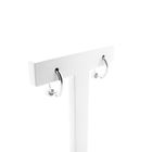 Image 4 of White gold earrings with aquamarine and diamond | 0.09 ct.