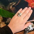 Image 4 of Silver ring with mother of pearl and marcasite