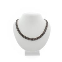 Vintage silver necklace with garnet and marcasite | 46 cm
