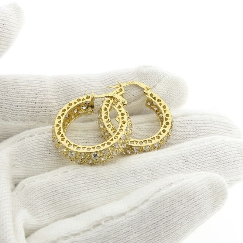 Image 8 of Gold earrings with zirconia | Ø 23.5 mm