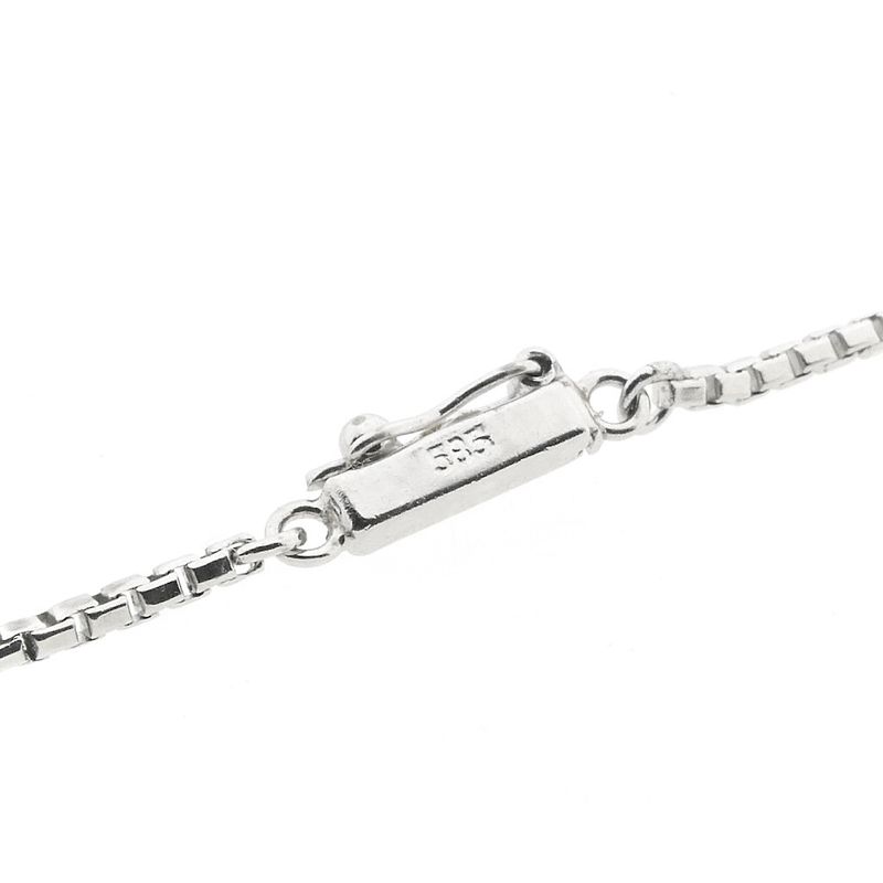 Image 9 of White gold Venetian chain with fixed pendant and diamond; 0.10 ct.