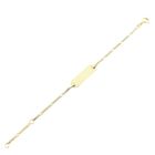Image 7 of Gold Figaro link children's bracelet with engraving plate | 13 cm