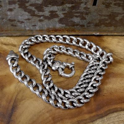 Image 2 of Silver robust gourmet link necklace | 45.5 cm