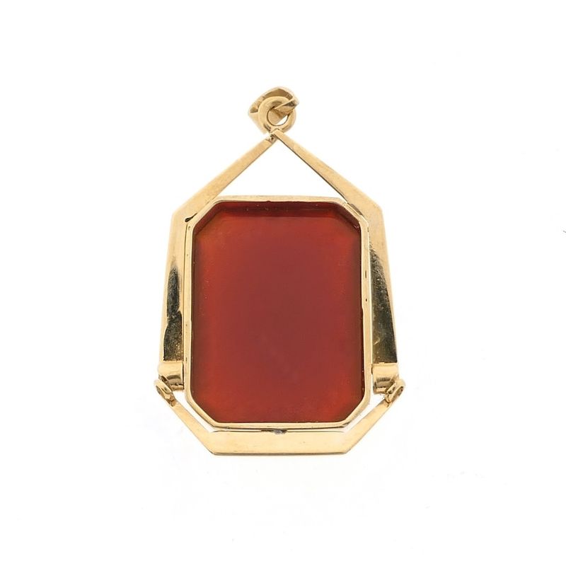 Image 6 of Vintage gold pendant with carnelian.