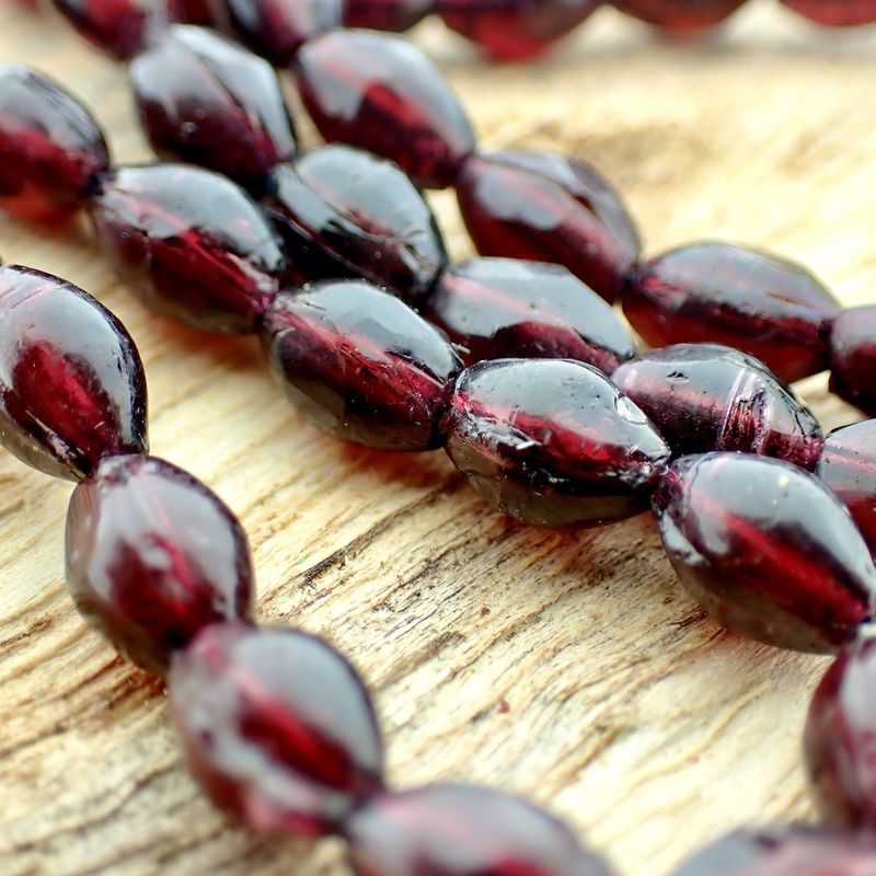 Image 13 of Antique glass bead necklace/sautoir with gold clasp