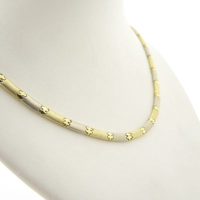 Image 2 of Two-tone gold matte link necklace