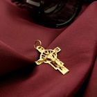 Image 7 of Gold cross pendant with corpus