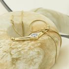 Image 2 of Gold flat gourmet link necklace with zirconia