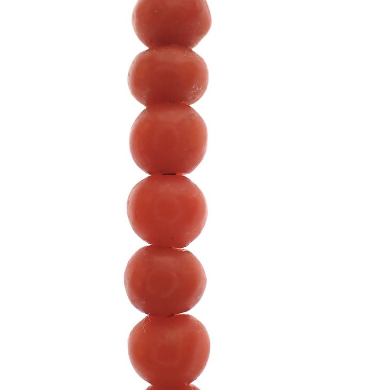 Image 4 of Antique blood coral bead necklace with gold clasp