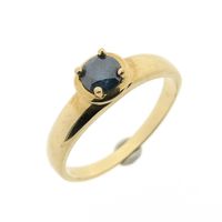 Gold solitaire ring with blue diamond | 0.50 ct.