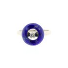 Image 3 of White gold ring with sodalite and diamond; 0.04 ct.