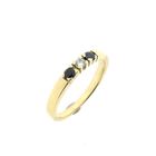 Image 1 of Gold ring with sapphire and diamond; 0.07 ct.