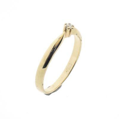 Image 1 of Gold solitaire ring with diamond 0.03 ct.