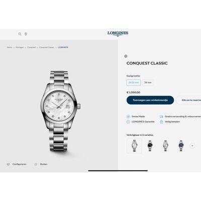 Image 2 of Longines Conquest Classic L2.386.4.87.6 2; Women's watch with diamonds