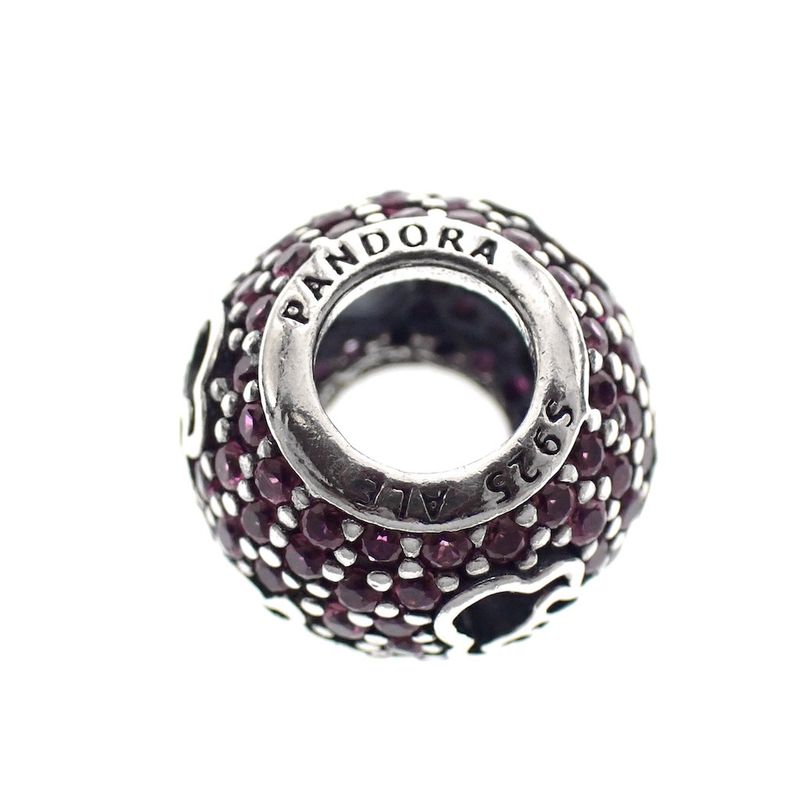 Image 3 of Pandora charm; Silver; Disney, Minnie Mouse Pink Pavé