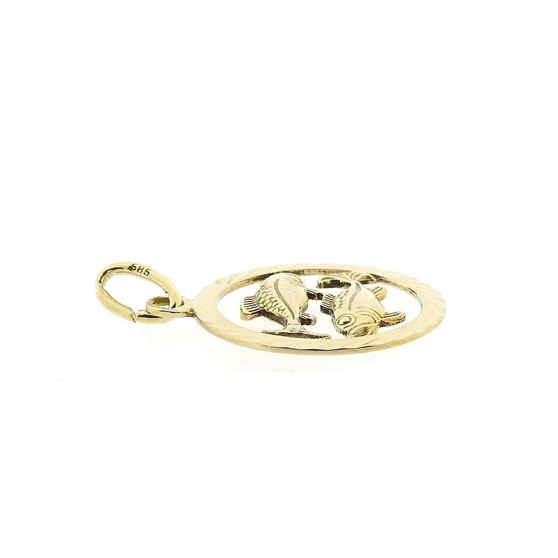 Image 5 of Gold zodiac sign pendant; Pisces