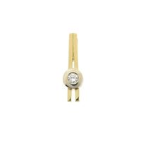 Two-tone gold minimalist pendant with diamond | 0.05 ct.