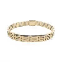 Gold men's fantasy link bracelet.