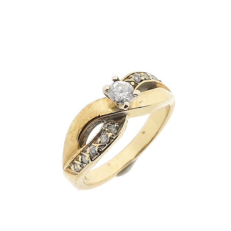 Image 1 of Vintage gold ring with diamond | 0.26 ct.
