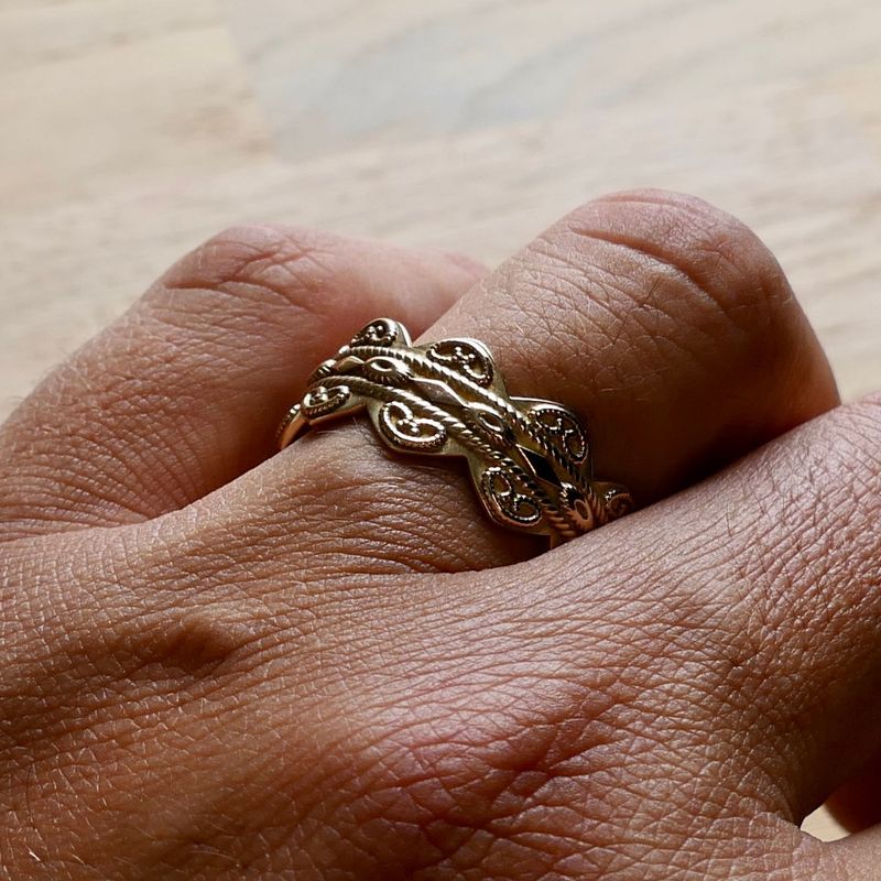 Afbeelding 8 van Vintage gouden filigrain ring