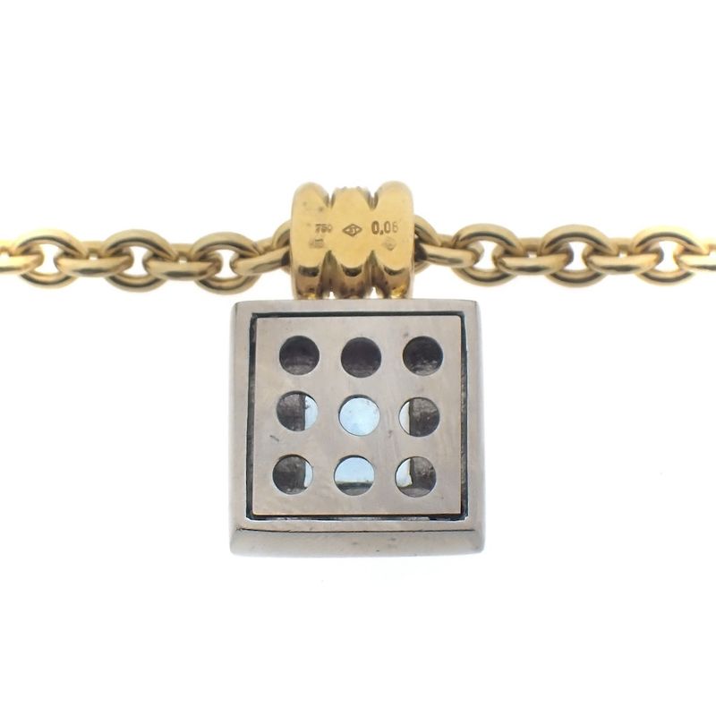 Image 7 of Two-tone gold necklace with topaz and diamond; 0.06 ct.